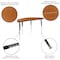 Flash Furniture Oval 47.5 W, 76 L, 30.25 H, Chrome, Laminate, Particleboard, Steel, Wood Grain XU-GRP-A3048CON-48-OAK-T-A-GG - alternate 7